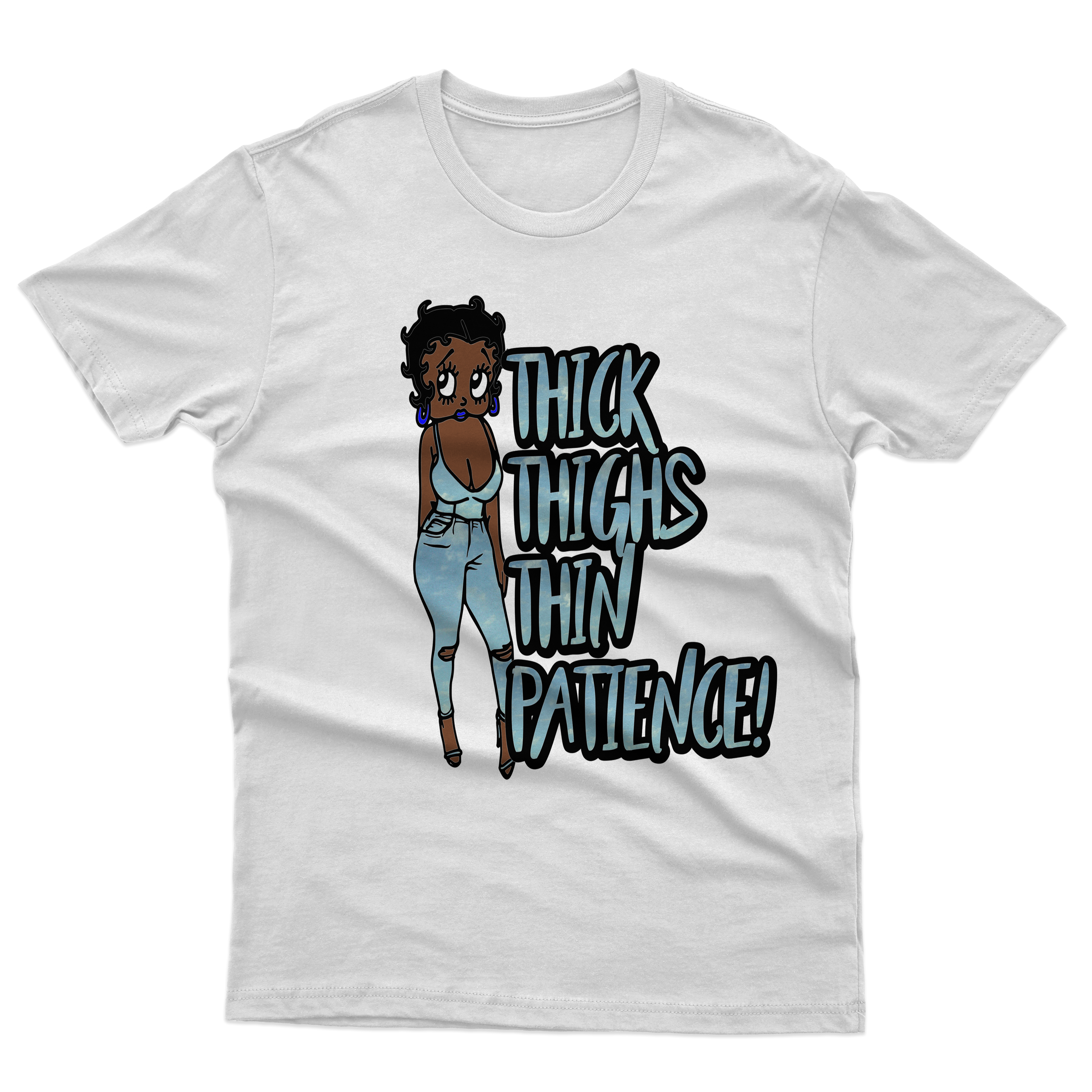 Thick Thighs Thin Patience Blue image 0