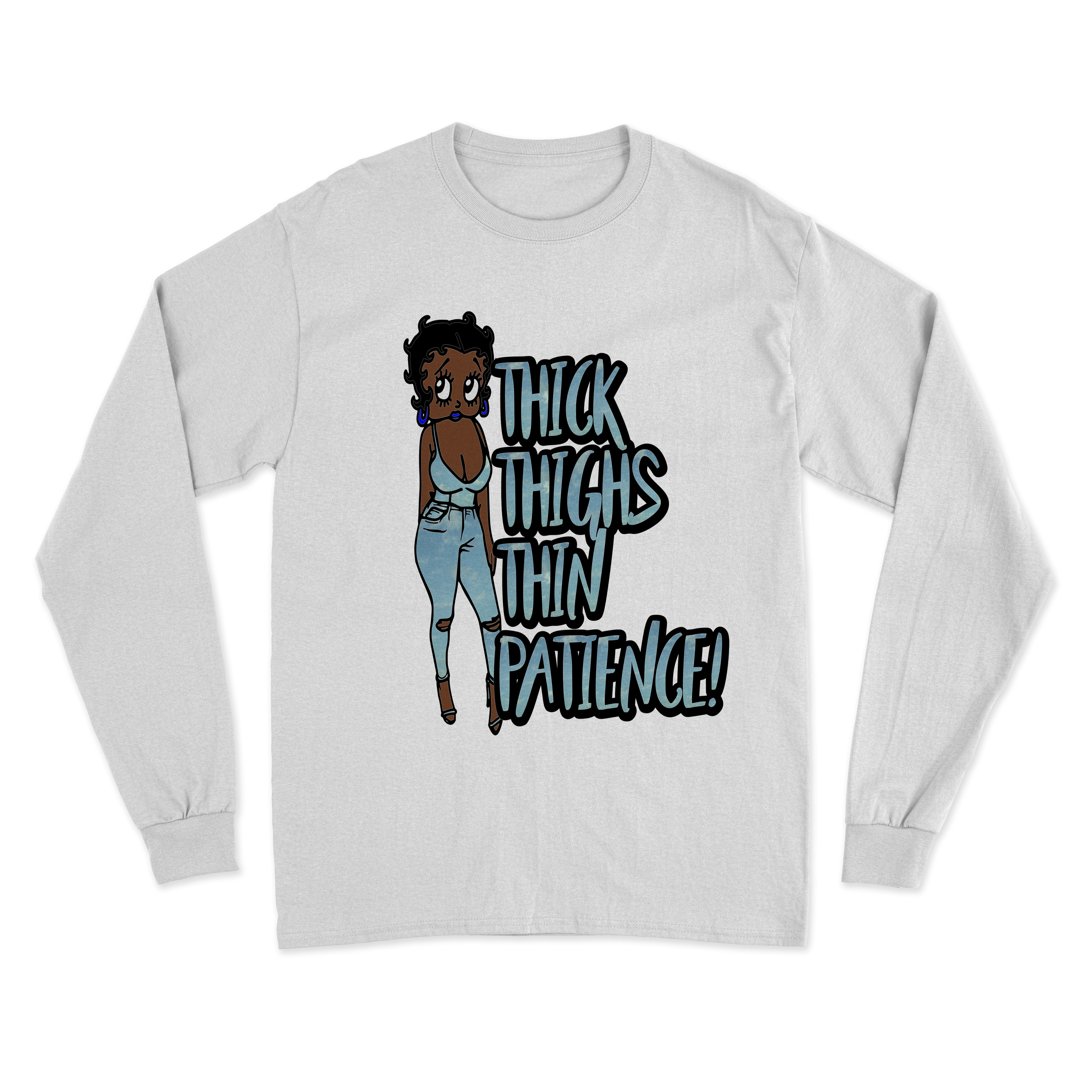 Thick Thighs Thin Patience Blue image 1